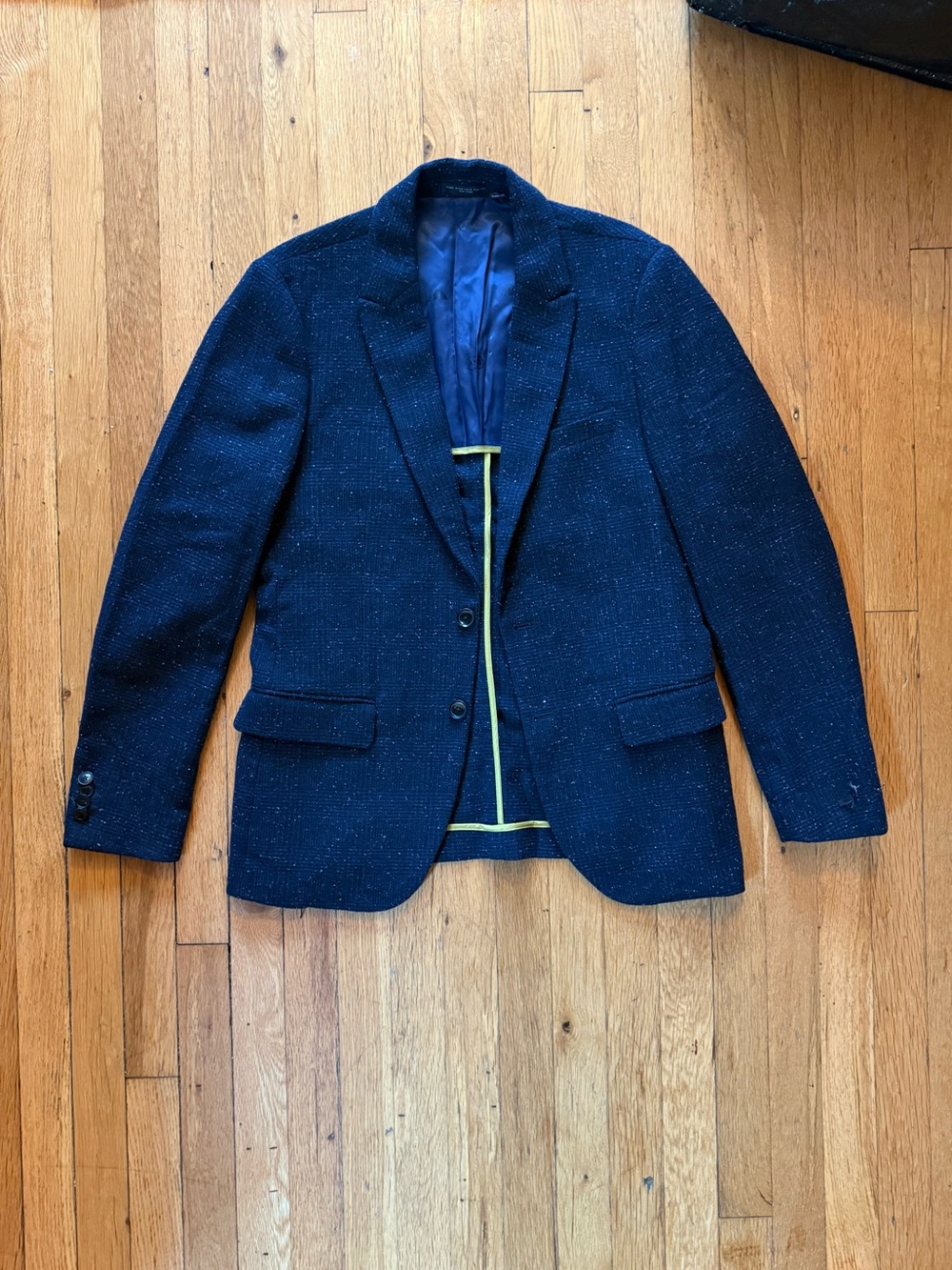 Men's Scotch & Soda Navy Textured Blazer - Classic Two-Button Sport Coat